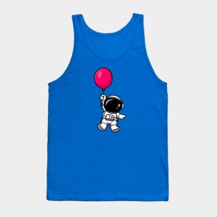 Cute Astronaut with Red Balloon Tank Top